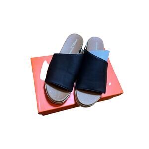 Adrienne Vittadini Sport AV-Provence Slippers Wedge Black Womens Size 9.5M NWT